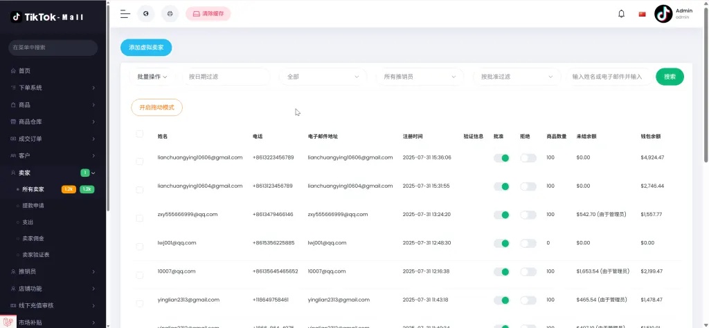 【亲测】TikTok多语言跨境商城源码/虚拟用户+后台下单+采购佣金-源码网